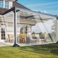 Heavy-Duty Transparent PVC Waterproof Tarp, 20-Mil Thickened Material Strong Tear Resistance, with Reinforced Metal Eyelets for Easy Fastening. The Transparent Design, for Sunshade in Pergolas, Rain Protection on Terraces, Porch Cars, And Balconies