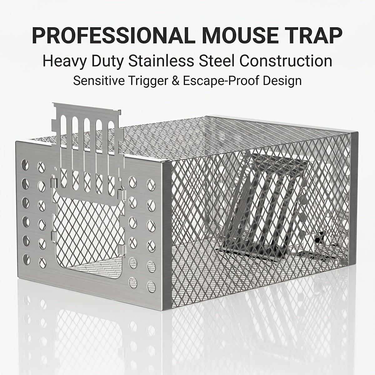 High-efficiency Automatic Mousetrap-designed for Continuous Catching, Metal Structure, Galvanized Rust Prevention, One-way Entrance And No Exit Design, Suitable for Indoor And Outdoor Pest Control, Without Power Battery.