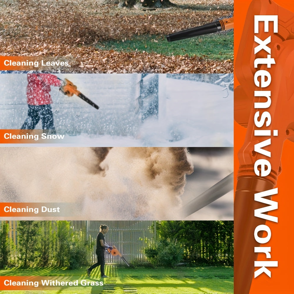 1 Set Of Cordless Handheld Powerful Blower, 21V Electric Turbo Jet Blower, Equipped with Rechargeable Lithium Battery, Optional 1/2 Battery, Extension Tube, Strong Wind Power, Suitable for Yard, Garden Leaf Falling, Dust Removal, Outdoor Barbecue