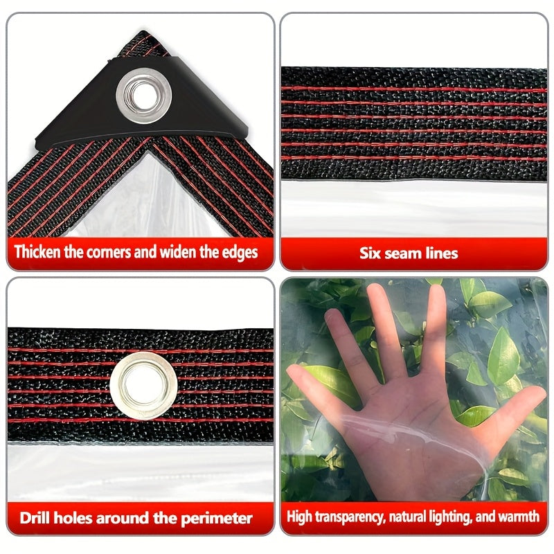 1pc UV-Resistant Transparent Tarp - Waterproof, Windproof & Dustproof Plastic Cover for Gardens, Balconies, Greenhouses & Succulents, Garden Houses