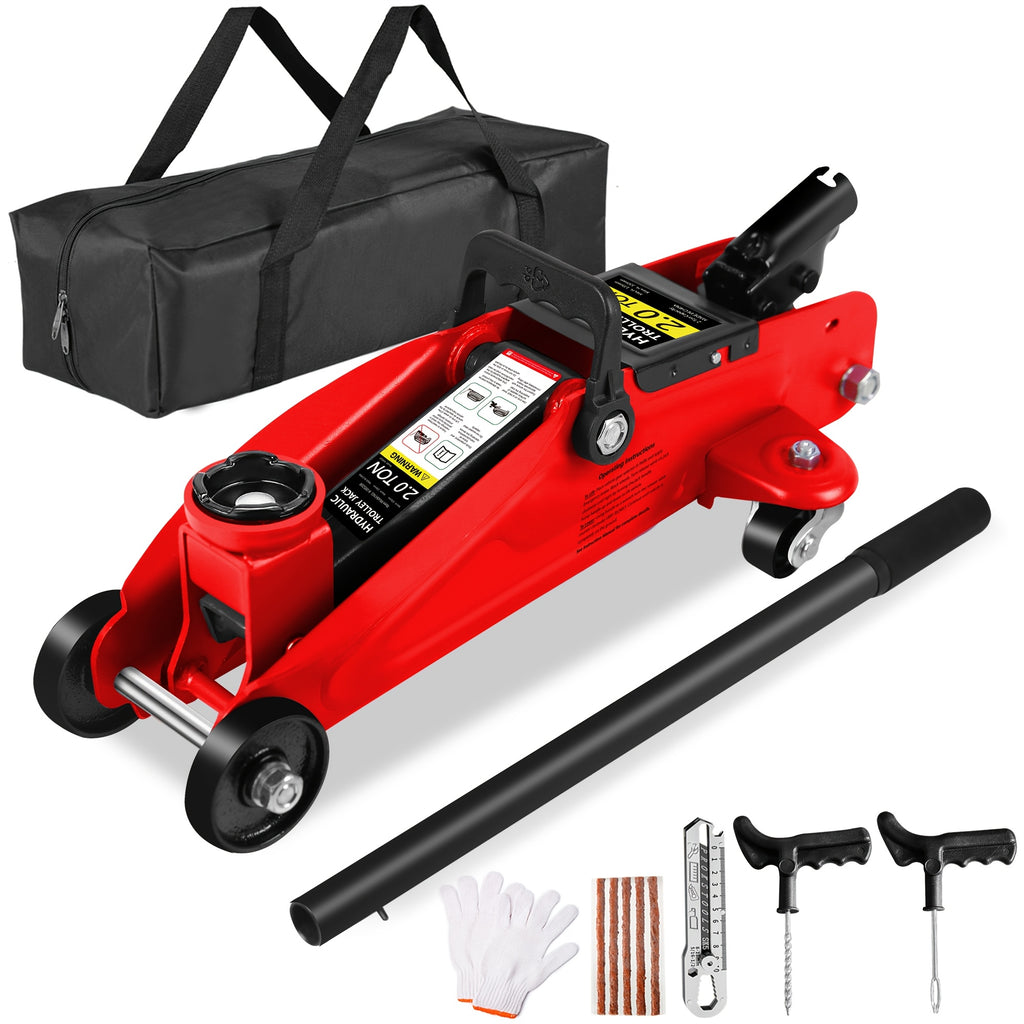3.5T 2.5T 2T Optional Steel Floor Jack Quick Rise Piston Pump Low Profile, Hydraulic Trolley Car Jack with 2 Ratchet 3 Ton Jack Stands, Truck Jack Combo, Service Jack, Farm Jack Tire Repair