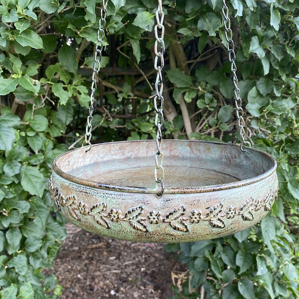 Hanging Bird Baths For Outdoors, Outdoor Bird Bath, Metal Bird Feeder, Back Yard, Deck, Patio Garden Decoration
