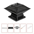 18.5 Inch Outdoor Fire Pit Charcoal BBQ Grill with Fire Poker & Spark Screen Cover, Portable Wood Burning Heating Grill for Bonfire, Camping, Backyard Party & Family Gathering, Father's Day Gift for Dad, BBQ Gifts for Men