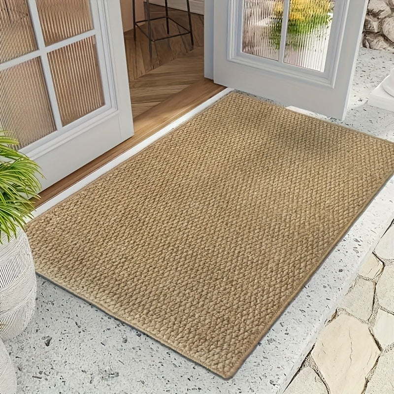 1 Extra-Large Outdoor Mat - Thick Artificial Turf & Coconut Coir Blend, Durable & Machine-Washable (100% Polyester). Perfect for Patios, Camping, Gardens, Poolside. Natural Summer Aesthetic for Sunny Patio Decor.