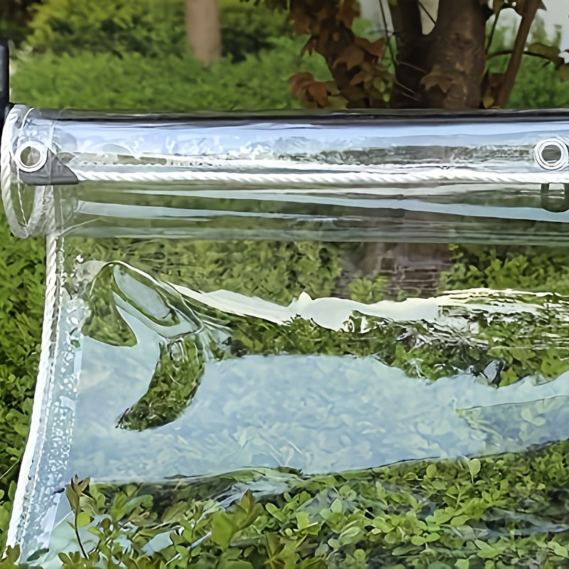 The 20 - Mil Thickened Transparent Rain - Proof Cloth Comes with A Hanging Rope As A Gift. The High - Density PVC Coating Is Waterproof And Anti - Permeable! The Metal Eyelet Design Strengthens Fixation And Prevents Being Blown By The Wind. It Can