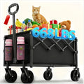 Heavy-Duty Collapsible Handcart with a Stainless Steel Frame And 600D Oxford Fabric, Equipped with All-Terrain Wheels, Ideal for Camping, Gardening, Beach Outings, Shopping, And Transporting Goods. It Features Compact Storage And a Robust Design