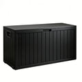 75 Gallon Outdoor Storage Box with Lockable Flip-Top Lid & Portable Handle/Wheel System Suitable for Pool Deck Box, Shed Container, Parcel Delivery Unit, Easy Assembly Plastic Cabinet for, Terrace, Holiday Gifts (Grey//), Box,Cabinet,Rack for Outdoor