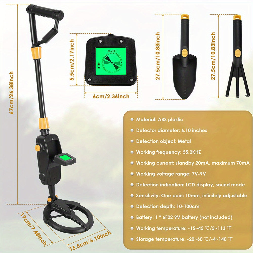 Rechargeable Metal Detector, Professional Pinpointer Higher Accuracy Golden Finder Detector Kit with LCD Display