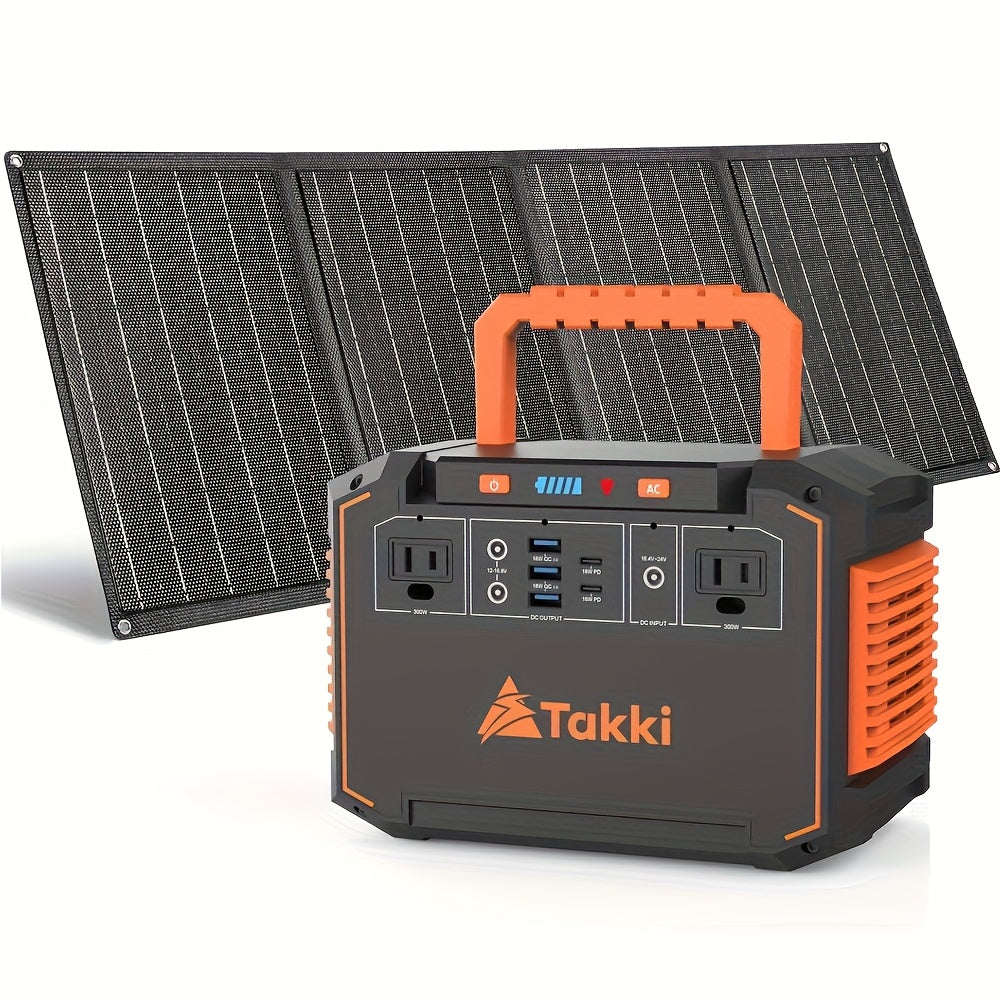 350W/150W Peak Solar Generator Portable Power Station with 60W/40W/30W/21W Solar Panels Included, 240Wh/111Wh/88.8Wh Solar Power Bank AC DC USB Ports for Camping Tents, Emergency Outdoor Home Use, CPAP, Fans, Laptops, Emergency, Gifts