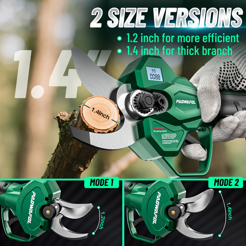 Electric Pruning Shears, Cordless Electric Pruner With 2pcs Rechargeable Lithium Battery Powered & 1 Extra Blades, 41mm (1.6 Inch) Cutting Diameter Electric Pruning Shears Cordless