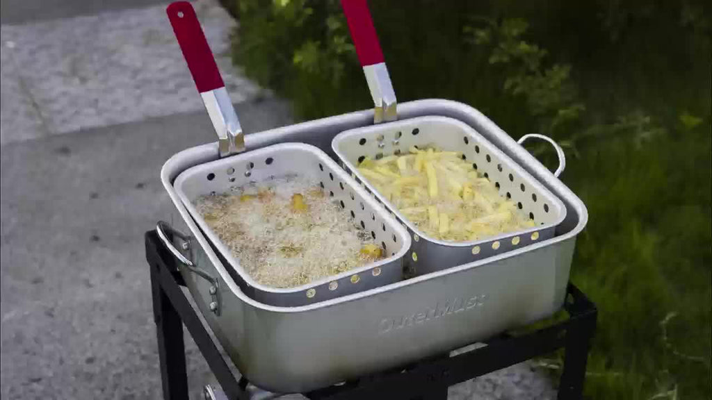 Outermust 18 Qt Outdoor Deep Fryer, 58000 BTU Heavy Duty Fish Fryer Featuring 2 Baskets, Perfect for Outdoor Cooking, Grilling, BBQ Gatherings & Camping