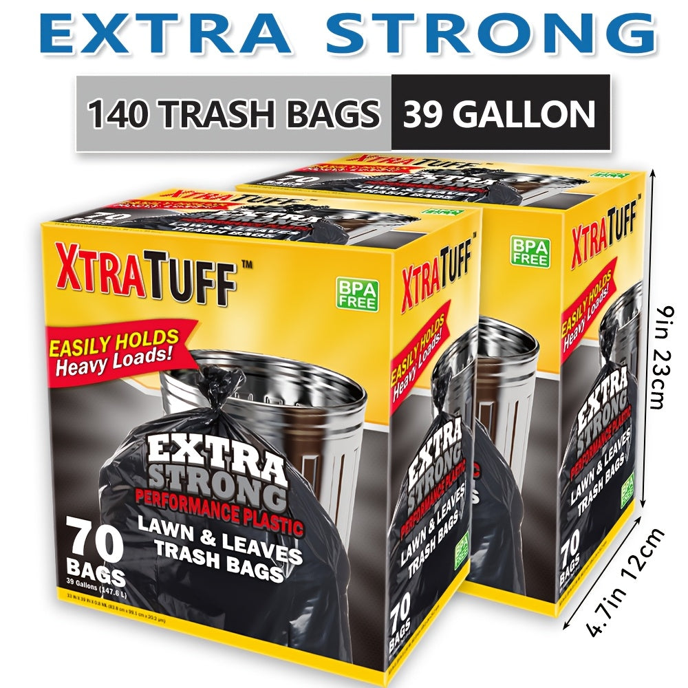 Boxed Disposable Garbage Bag 2 Boxes of 140pcs Puncture Tear Resistant Trash Bags, 39 Gallon Capacity, Large 33 X 39 Inch Multipurpose Cleaning Supplies for Industrial, Garden, Home, And Commercial Use - Durable, Leak-Proof, And Easy to Use
