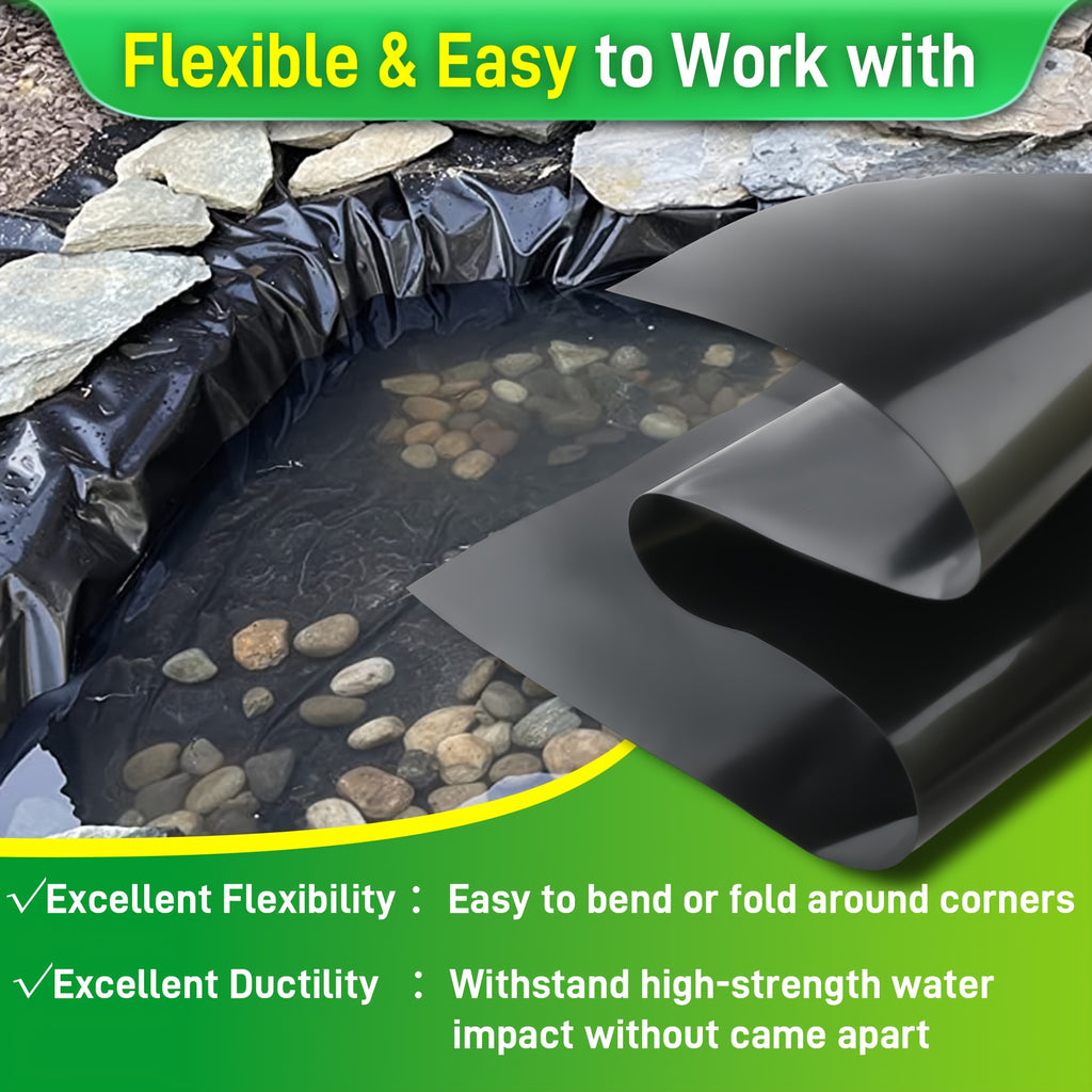Pond Liner, 84 X 120 Inch HDPE Small Pond Liners for Outdoor Ponds, Pond Liners for Koi, Fish, Water Garden, Fountain, Waterfall