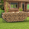 Heavy-Duty Adjustable Metal Firewood Rack - Large Capacity Outdoor/Indoor Log Holder with Sturdy A-Frame Design, Firewood Storage Stand for Fireplace, Wood Stacker Organizer for Patio,, Cabin, RV - Durable Black Metal, Firewood Rack Indoor, Firewood Stora