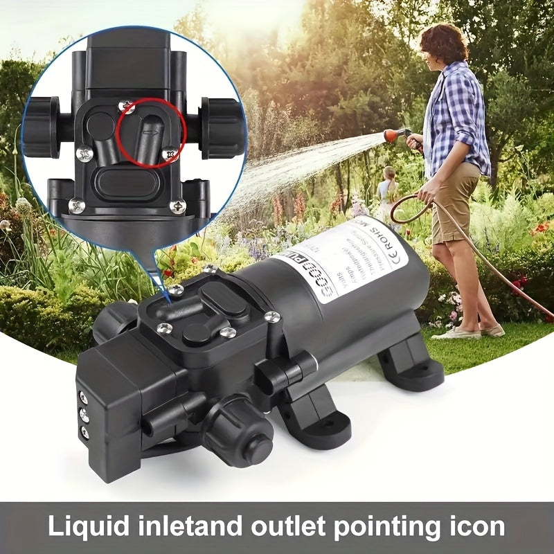 12V High-Pressure Self-Priming Diaphragm Water Pump - 130PSI/6LPM Automatic Switch, Durable ABS Material, Ideal For Car Wash, Tap Water Pressurization, Fish Tank, Bath, And More - 6.45in Length, Compact Design