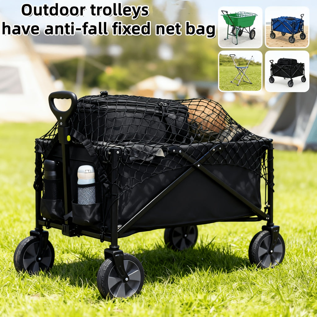 Camping Cart Net, Camping Cart Net Bag, Small Cart Net for Garden Carts, Fixed Net, Camping Cart Storage Net, Open Design with Snap Closure, Suitable for Groceries, Tools - Compatible with Shopping Carts, Lawnmower Baskets (portable).