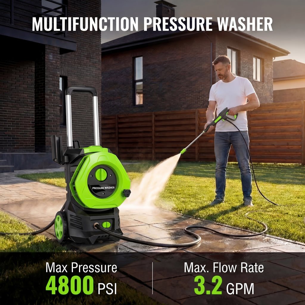 Electric Pressure Washer Power Washer - 4800 PSI 3.2 GPM Wash Machine Electric Powered with Foam Cannon for Car, Floor, Garage, Patio Washing