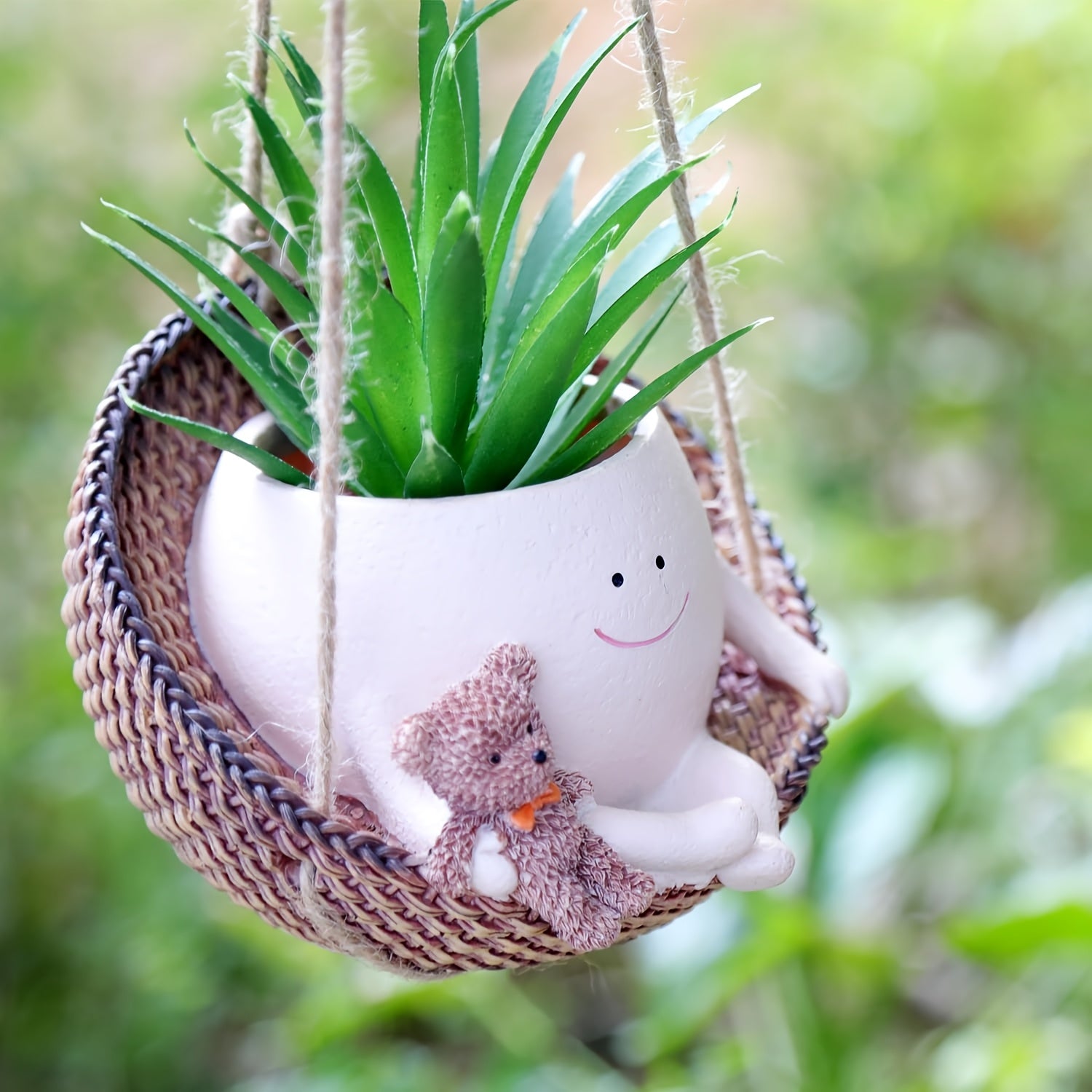 Hanging Planters With Smiling Face And Bear For Indoor Plants, Unique Funny Flower Pots Cute Decorative Garden Planters For Home Office Unique Plant Gifts For Mom