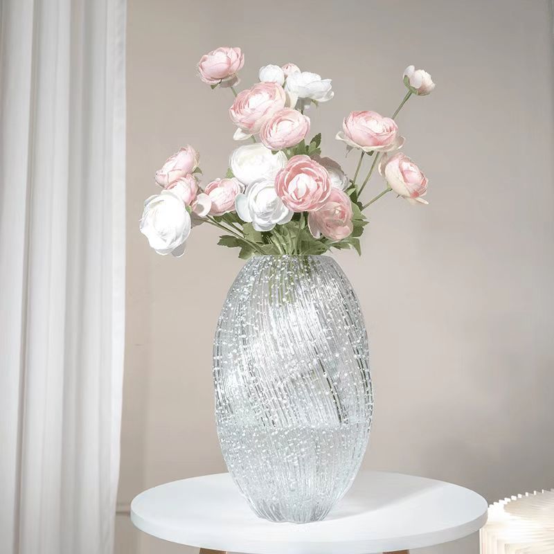 Wave Mouth Vases Luminous Handmade Glass Flower Vase Desktop Ornaments Propagation Station Plant Holder for Home Wedding Decor gardening gift for home decor