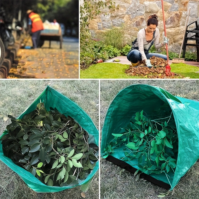 Large Capacity 52.83gal Dustpan Garbage Bag((1 Pack)-with A Pair Work Gloves, Garden Collection Bag, Durable Waterproof Material, Suitable for Leaves, Grass Clippings Garden Waste, Convenient Foldable Design, Easy to Store And Use, Essential Garden