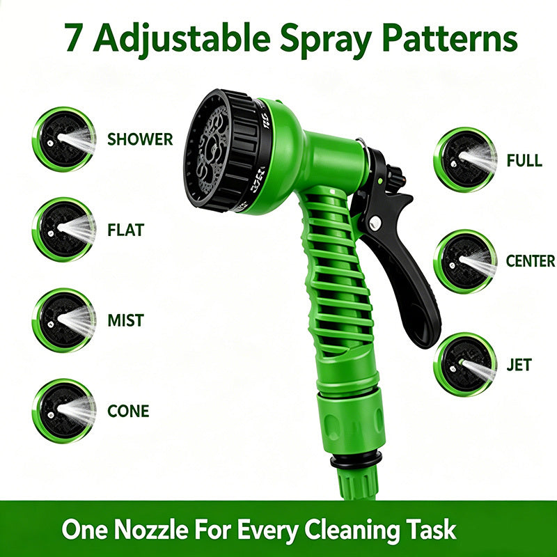 Multi-Functional High-Pressure Garden Hose Lightweight And Flexible, Leak-Proof Fittings, with 7 Spray Modes, Suitable for Lawns, Gardens, Outdoor Cleaning, Car Washes, 50/100ft Hose, Suitable for Year-Round Use