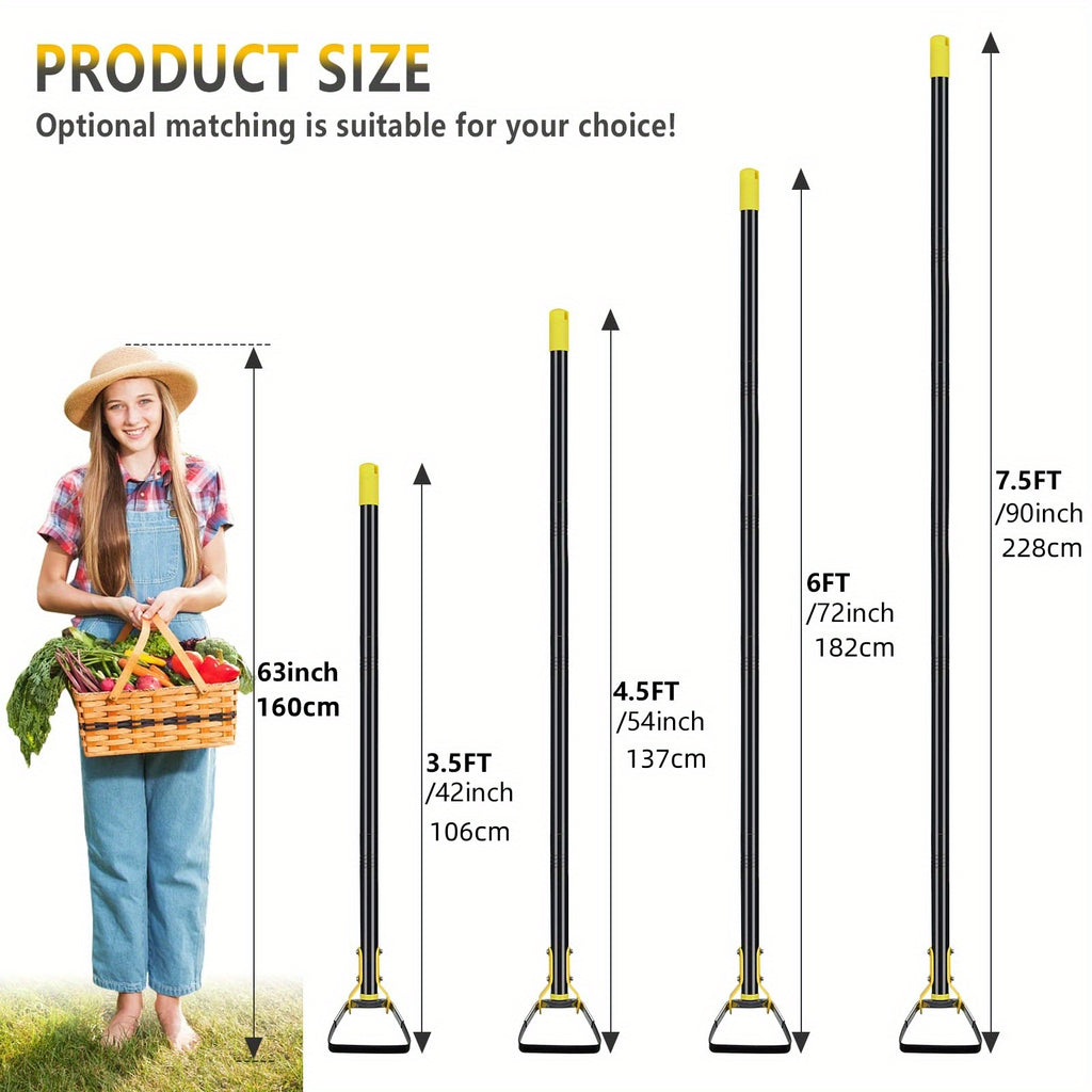 Hoe Garden Tool -Scuffle Garden Hoes for Weeding Gardening Long Handle Heavy Duty - Adjustable Weeding Loop Stirrup Hoe