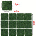 Set of 12 Artificial Boxwood Panels Measuring 40 by 30 Inches, Perfect for Creating a Green Wall Backdrop. These Uv-Stable Grass Wall Panels Are Suitable for Both Indoor And Outdoor Decoration, Ideal for Garden Fencing