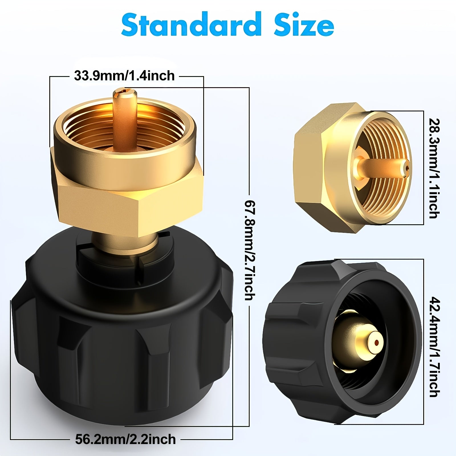POMEADE Propane Refill Adapter, LP Gas Cylinder Tank Coupler – Fits QCC1/ Type1 Propane Tank And 1Lb Throwaway Disposable Cylinder Propane Bottle Connector