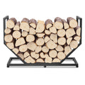 Firewood Rack Outdoor Indoor, 31 Inch Firewood Holder, 2.58Ft Heavy Duty Metal Fireplace Log Holder, Wood Storage Rack with Adjustable Feet, Black