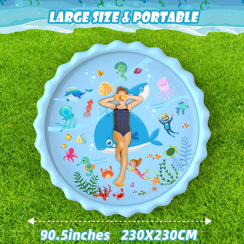 Splash Pad, Sprinkler & Splash Play Mat Toys for Kids Water Toys, Inflatable Wading Pool Extra Large Thicker Summer Outdoor Funny Toys for 3+ Years Old Children Boys & Girls