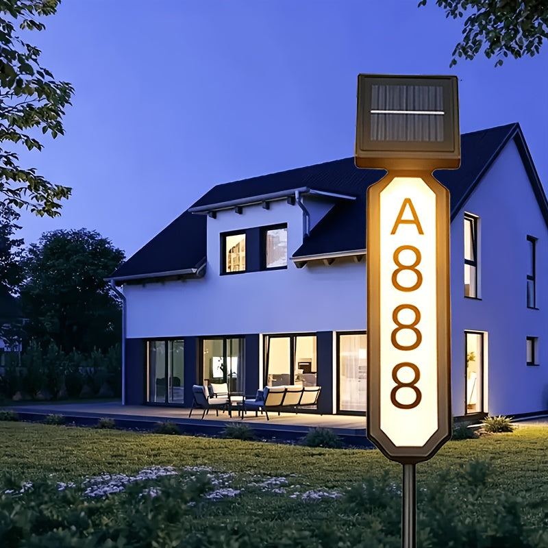 1/2pcs, Outdoor Solar Sign Light, Ground Insert Lawn Light, No Wiring Required, Automatically Lights Up At Night, IP44, Address Sign, Suitable For Homes, Mailboxes, Factories And Commercial Areas, Outdoor Christmas Gardens