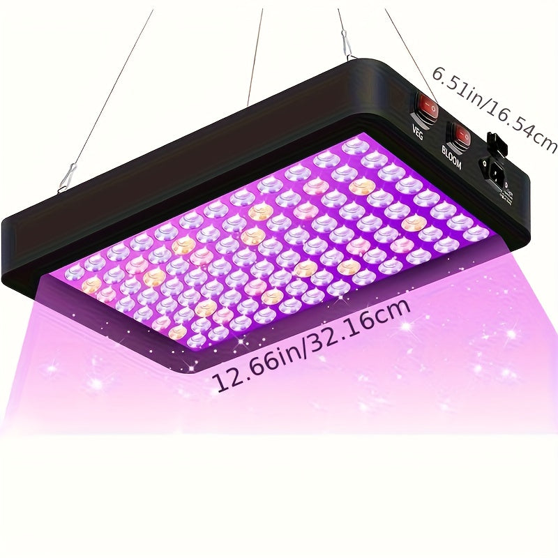 [Full Spectrum Growth Lamp] LED Plant Growth Lamp, Full Spectrum with Vegetable And Flowering Buttons, for Hydroponic Vegetables, Plants, Greenhouse Flowers, Hanging Growth Lamp, High Efficiency And Low Efficiency, High Yield, Black/White, Light Output Ma
