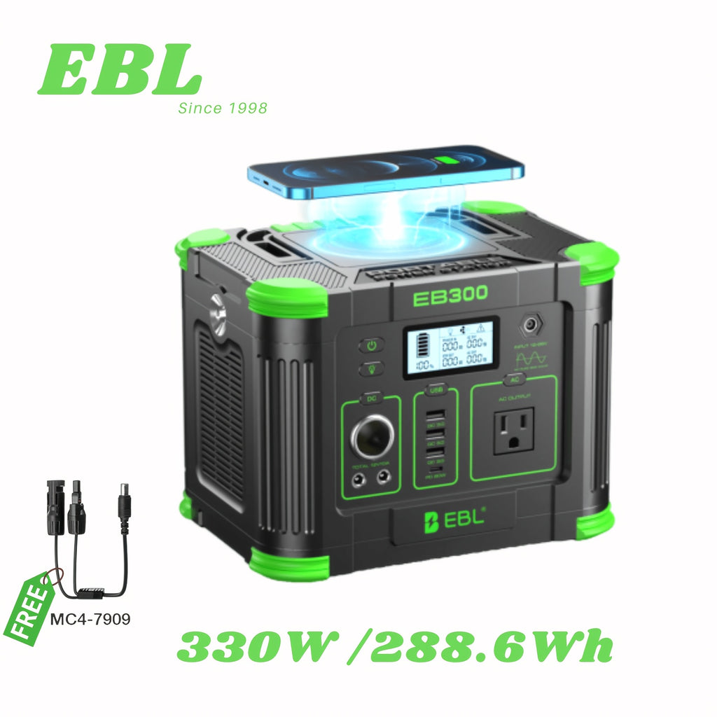 330W Portable Power Station/330W Powerstation With 100W Solar Panel, Equipe With Digital Display Screen, 288.6Wh Solar Generator With 110V Pure Sine Wave Output, Fast Charging, Battery Backup Supply For Home Emergencies, Outdoor Camping, Road Trips