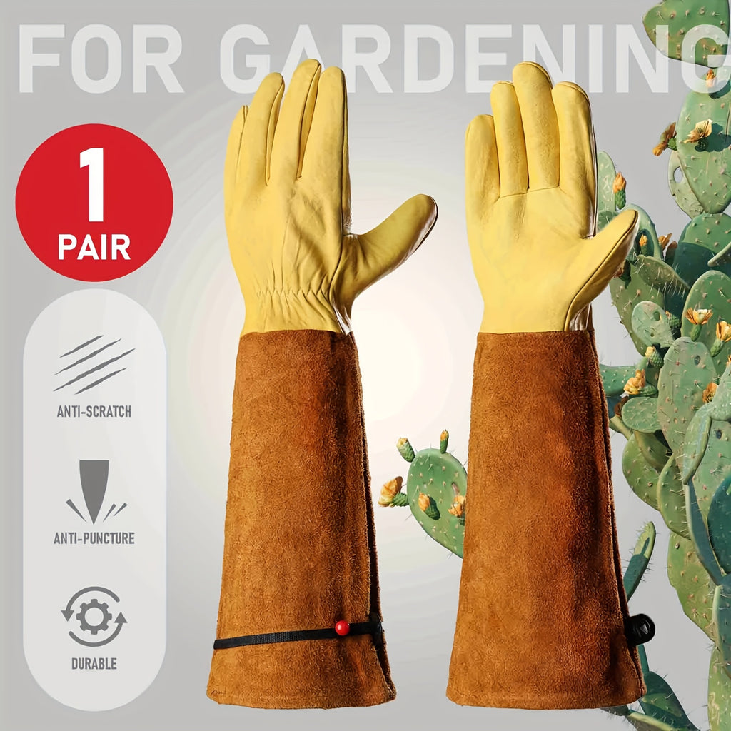 1 Pair JOISIV Gardening Gloves For Men & Women, Thorn Proof Rose Pruning Gloves With Adjustable Cuff, Long Garden Gloves Ideal Garden Gifts & Tools For Gardener, Yard Work
