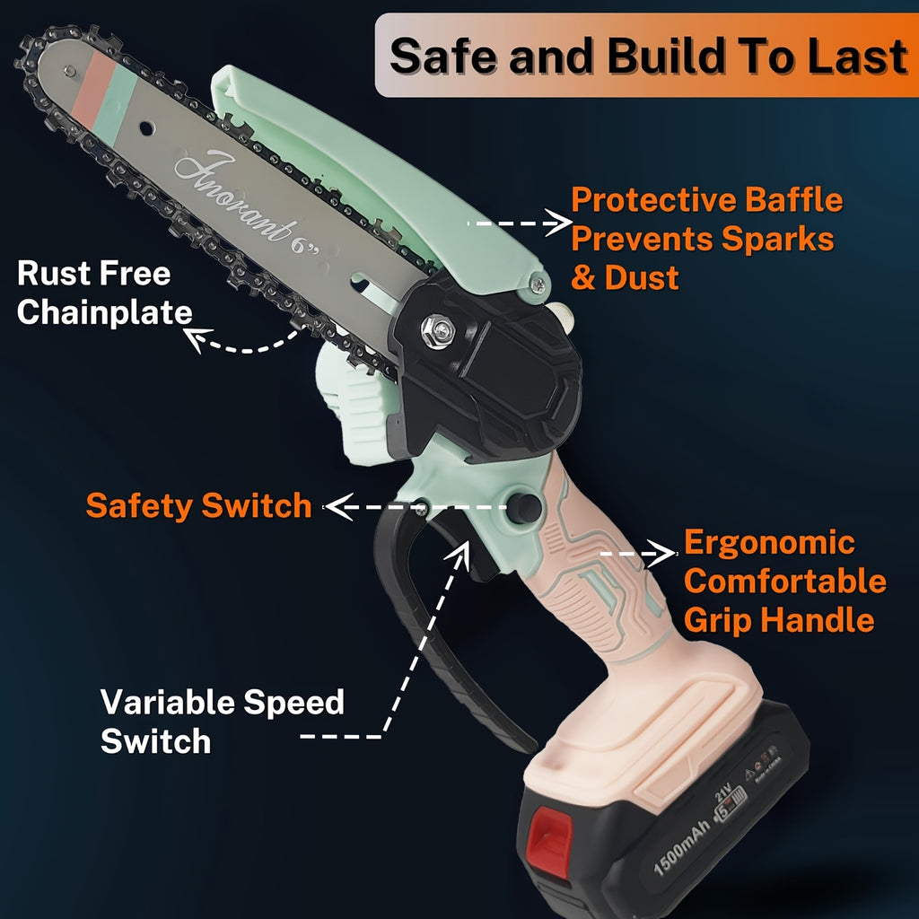 Mini Electric Saw, Portable Handheld Electric Pruning Saw with Splash Guard, Safety Lock, And Rechargeable Battery for Safe Trimming. Ideal for Quickly Cutting Branches, Lawns, Home And Garden Use. Tool Discount, Men'S Gift, Christmas