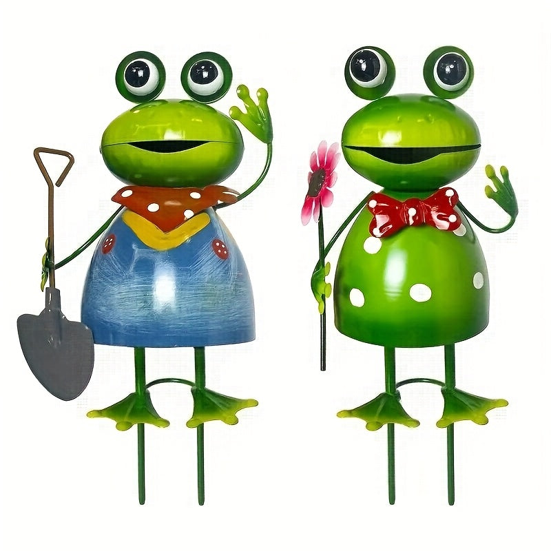 Cute Metal Frog Outdoor Statue Decoration, Home Flowerpot Decoration Decoration Crafts, Metal Iron Home Hanging Decoration, Perfect Balcony, Garden, Courtyard, Lawn Decoration Sculptures