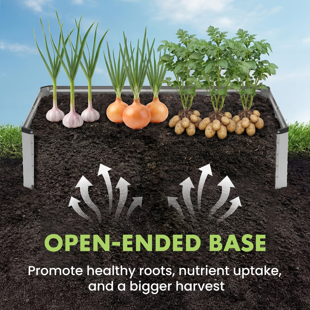 Raised Garden Bed 8x4x2ft, Galvanized Steel Planter, Easy Assemble Outdoor Metal Kit with Metal Corners for Vegetables, Herbs, Flowers