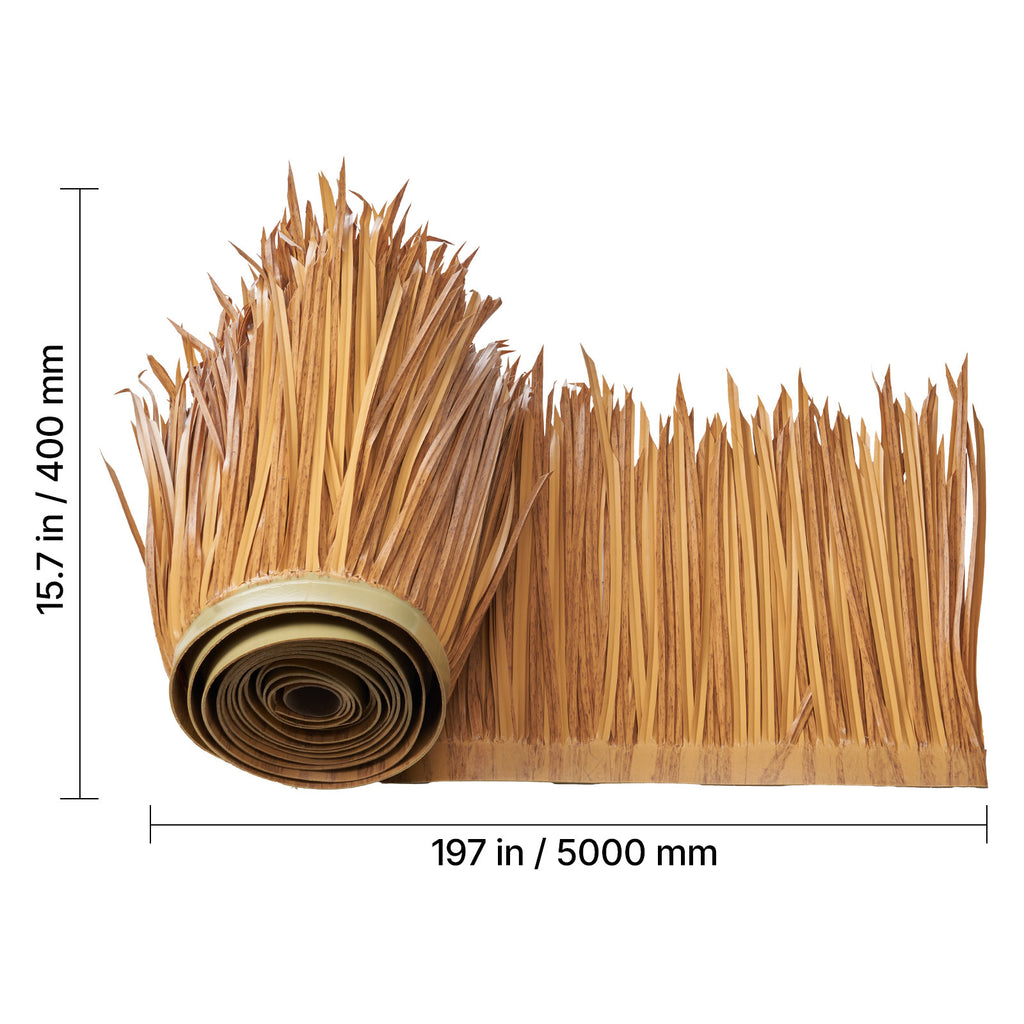 VEVOR 1.3x16.4ft Artificial Thatch Roofing Mexican Tiki Hut Grass Skirt Roof
