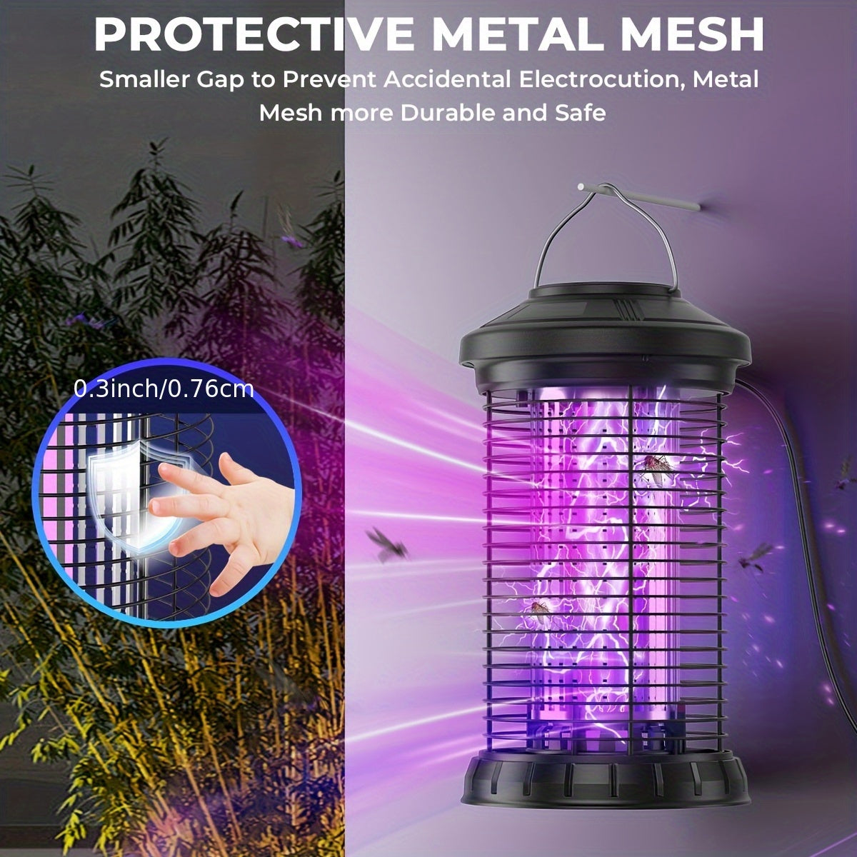 Portable Bug Zapper Outdoor Mosquito Repellent Outdoor Patio Insect Zapper 4200V Indoor Fly Trap Bug Repellent Mosquito Trap Killer for Home, Patio, And Backyard