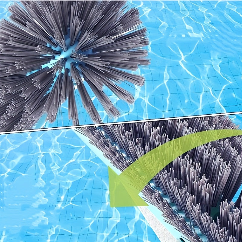 16. 9-Inch Pool Cleaning Brush with Sturdy Plastic Grip - Reusable, Efficient Cleaner for Walls, Tiles, And Floors - Must-Have Pool Care Tool, Pool Cleaning Equipment | Sturdy Pool Brush | Plastic Grip Brush, Pool Brushes