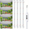 4 Bars 13" Grow Lights for Indoor Plants, 192 Leds Full Spectrum Plant Grow Light Strips with Auto On/Off Timer 3/9/12H, 10 Brightness, 3 Switch Modes Sunlike Growing Lamps for Hydroponics Succulent