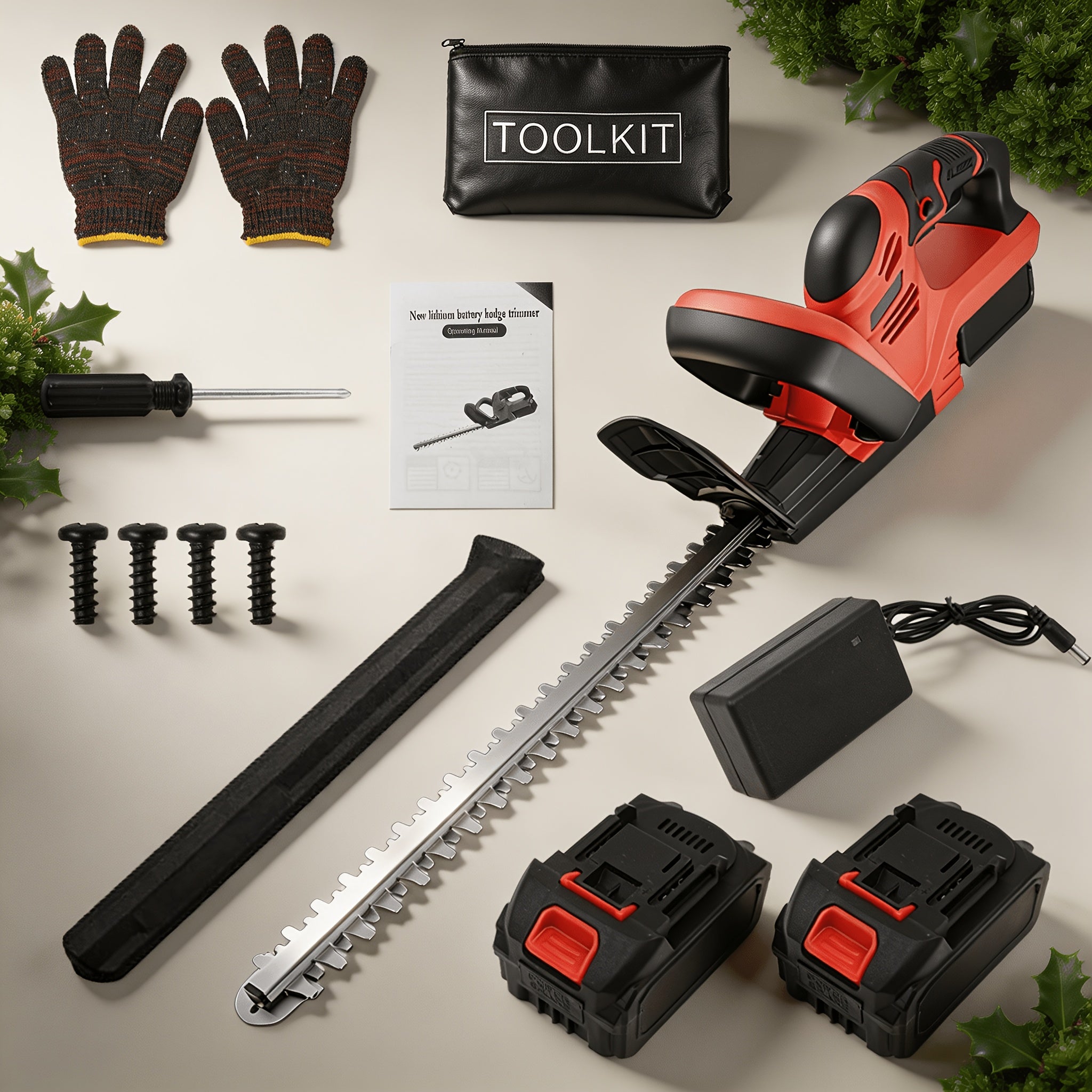 [Cordless Hedge Trimmer]21V Cordless Hedge Trimmer, Handheld Battery Powered Hedge Trimmer, 1500 RPM Shrub Trimmer, Lightweight & Compact, Battery And Fast Charger Included, Suitable for Lawn, Yard, Garden, Halloween Gift, Christmas Present