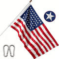3x5 Feet American Flag | 210D/420D Heavy Duty Nylon, Fade Resistant and, with Embroidered Stars, Sewn Stripes, Brass Grommets, 304 Stainless Steel Hooks - SOTOPOO