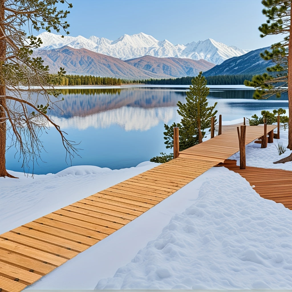 PIYPIY 3FT-16FT Roll-Out Wooden Garden Walkway with Rust-Resistant Steel Wire And Non-Slip Texture, Pavers for Outside Walkway - Suitable for Garden Additions, Backyard Decor, Poolside - Durable Wooden Walkway