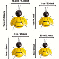 [Bumblebee Wall Decor] 4pcs Set Metal Bumblebee Wall Decor, 3D Wrought Iron Bee Art Sculpture Wall Hanging, Suitable for Outdoor Home Garden, Spring, Summer