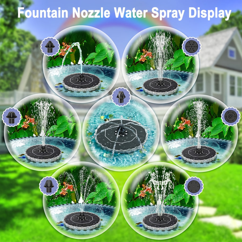 Petal Shape 2-in-1 Bird Bath Fountain Solar & Battery Operated, LED Light IPX8 Waterproof Outdoor Water Fountain For Garden Yard