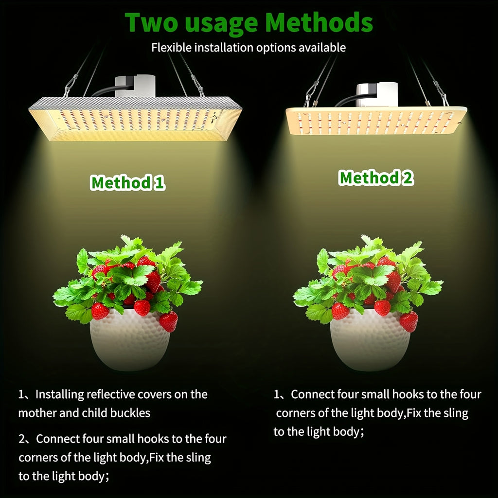 1000W LED Grow Light Full Spectrum, Reflector Cover Lights, High PPFD Hanging Grow Light, Plant Lights For Indoor Vegetable Growing, Seedling, Flowering And Fruiting, Tent Greenhouse
