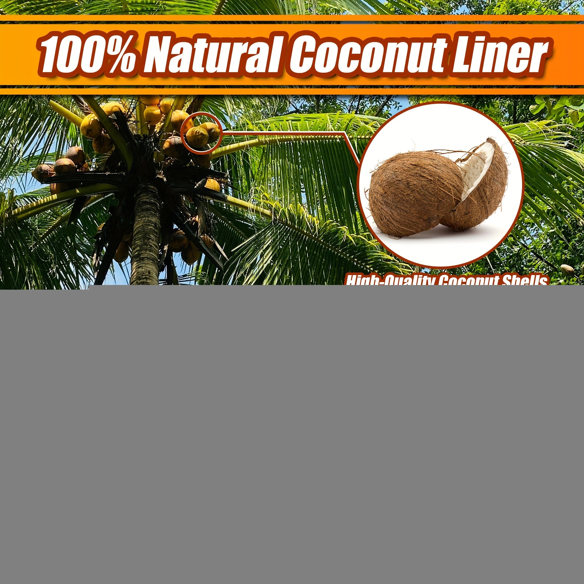 4PACK/6PACK 12/14/16/18 Inch Round Coconut Plant Liners, Hanging Baskets Inserted Into POTS, Suitable For Yard Garden Growers