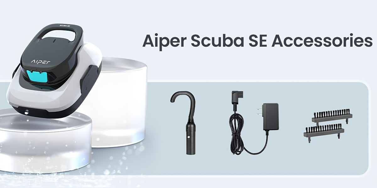 Refurbished AIPER Pool Cleaner Robot for Above Ground Flat Pools Up to 860 Sq.ft Cordless Pool Cleaner with 90-Min Runtime, Smart Self-Parking, Lightweight, Pool Vacuum Scuba SE
