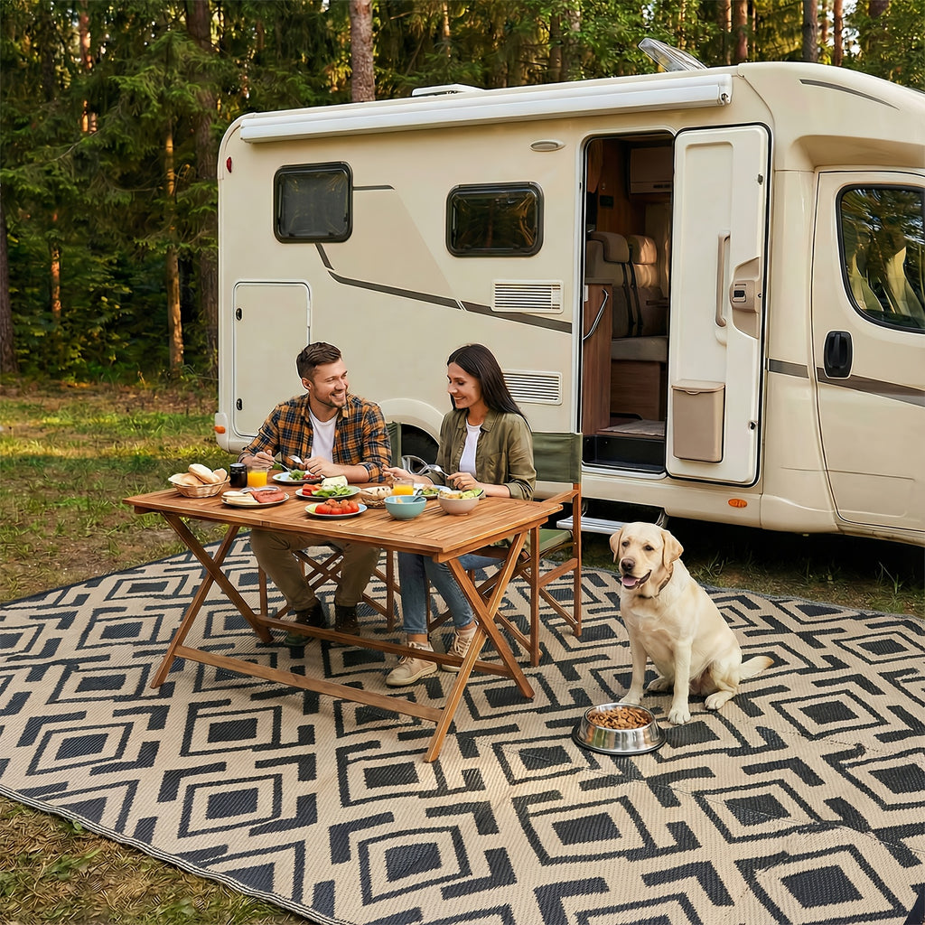 Reversible Mats, Plastic Straw Mat, Modern Area Mat, Large Floor Mat And Mat for Outdoors, RV, Patio, Backyard, Deck, Picnic, Beach, Trailer, Camping